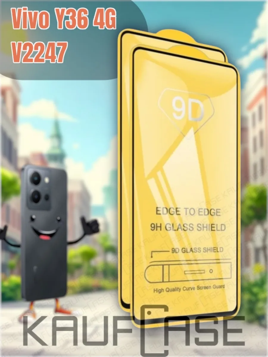 Стекло 9D 2 шт для экрана vivo Y36