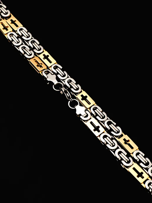 NEW COLLECTION №1 Цепь с крестами православная кардинал на шею толстая сталь, серый, фото 3