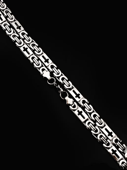 NEW COLLECTION №1 Цепочка кардинал на шею толстая титановая сталь, серый, фото 5