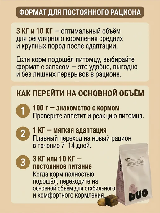Сухой корм DUO Nutrition для собак, крупные, индейка, 10 кг, фото 2