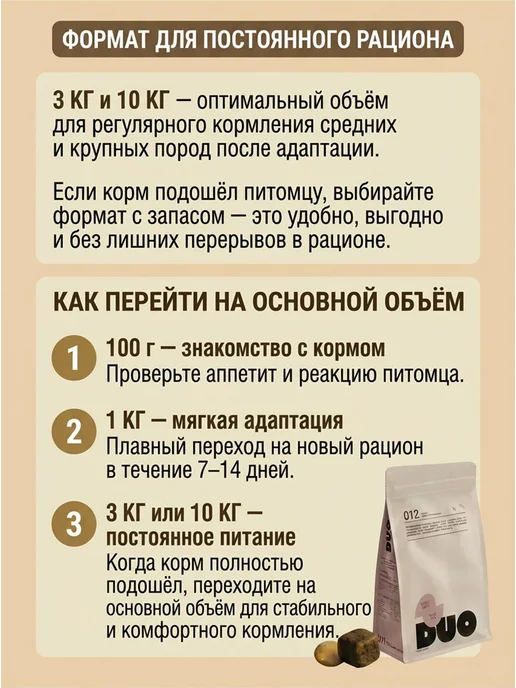 Сухой корм DUO Nutrition для собак, гипоаллергенный, крупные, ягненок, 1 кг, фото 2
