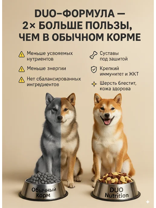 Сухой корм DUO Nutrition для собак, гипоаллергенный, крупные, ягненок, 1 кг, фото 6