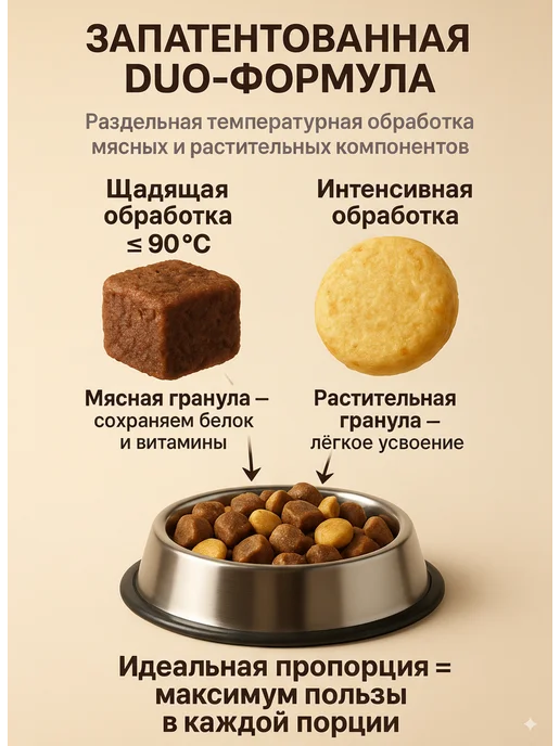 Сухой корм DUO Nutrition для собак, мелкие, индейка, ягненок, 1 кг, фото 3