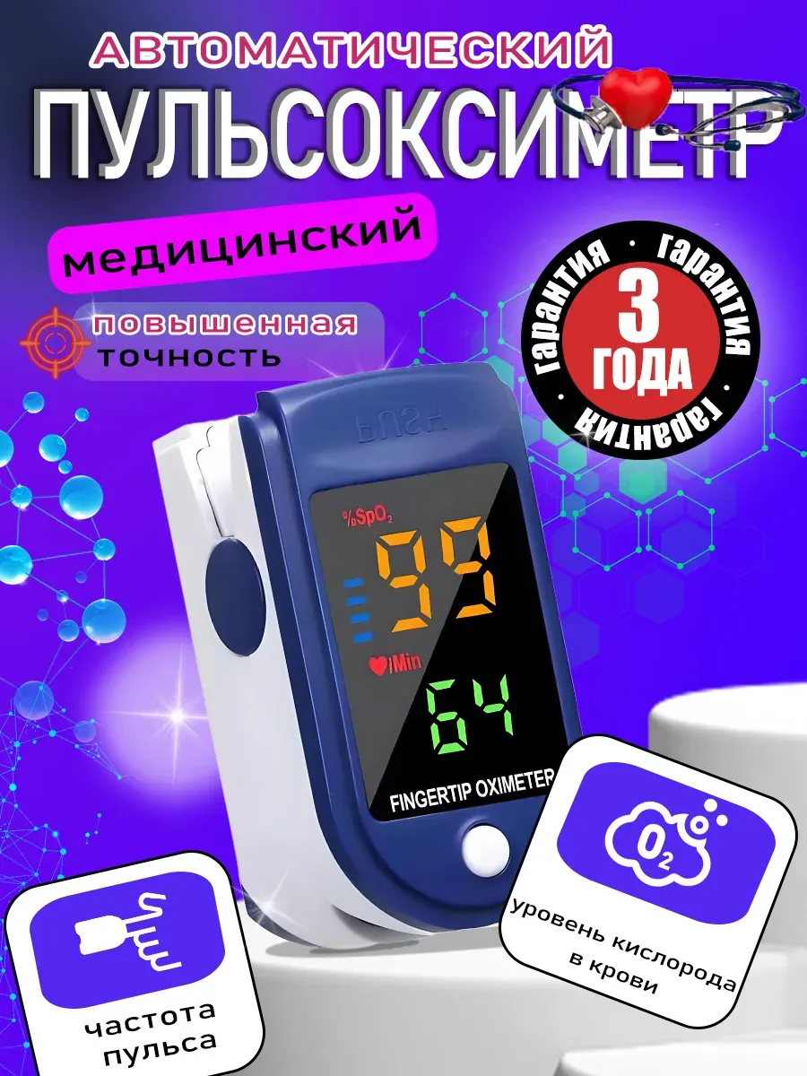 Пульсоксиметр медицинский на палец