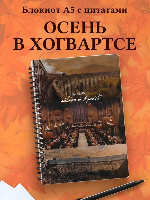 Блокнот Гарри Поттер с цитатами в клетку
