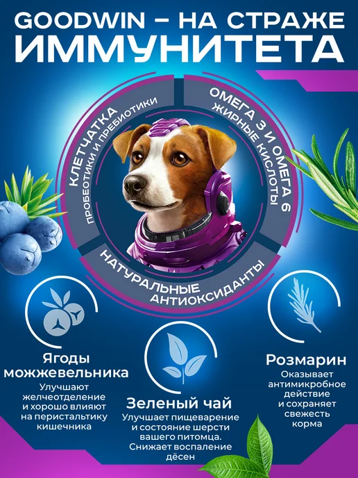 Сухой корм Goodwin Маленьких для собак, мелкие, ягненок, 1,5 кг, фото 3