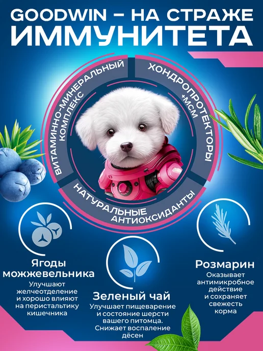 Сухой корм Goodwin для собак, мелкие, щенки, ягненок, 1,5 кг, фото 3