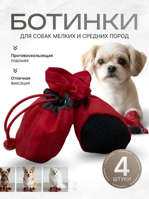 FARFARA Обувь для собак мелких и средних пород, красный