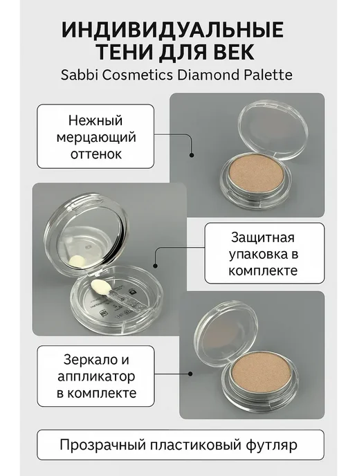 W Косметика Тени для век блестящие, коричневый
