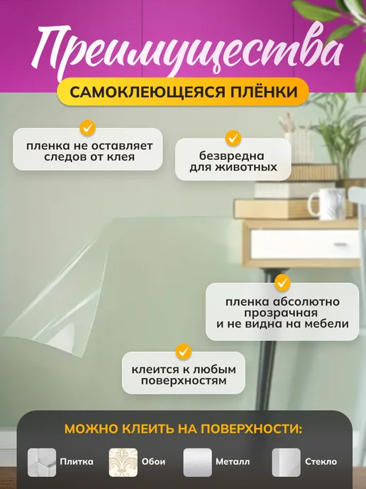 Home_Sweet_Home Самоклеящаяся пленка защитная для мебели и стен для кухни, прозрачный, фото 3
