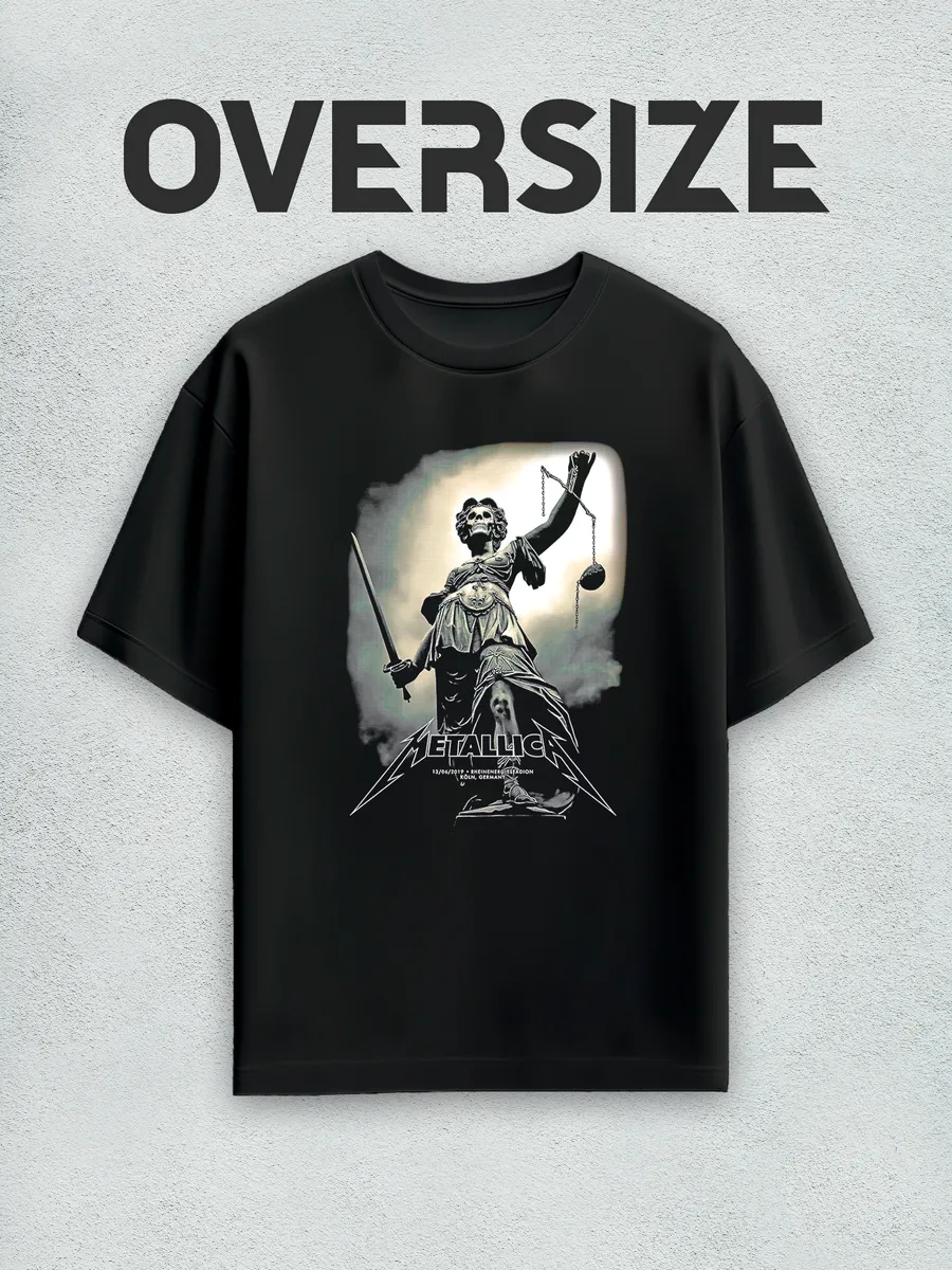 Футболка с принтом металлика оверсайз