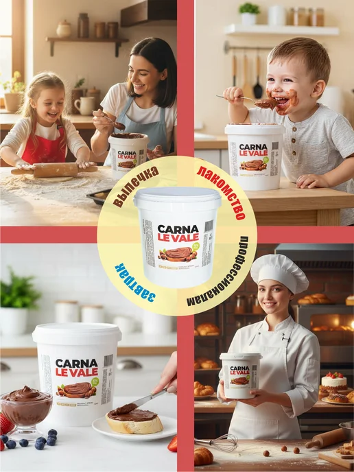 Carna Le Vale Шоколадная паста с фундуком и какао 2.8 кг, 2,8 кг, фото 2