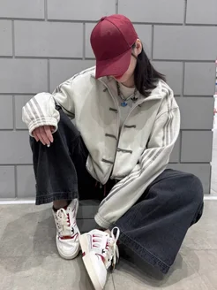 adidas japan олимпийка chinese new year кофта Зип худи оверсайз