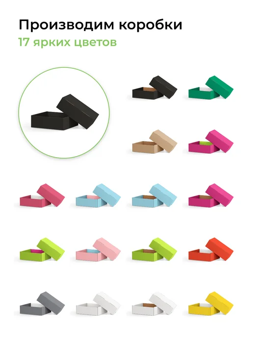 BoxStore коробки 14х14х3 см, 10 шт, цвет чёрный чёрный, 14x3 см, 10 шт, фото 2