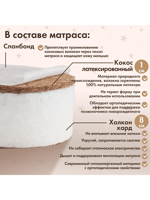 SoftSpace Матрас в кроватку для новорожденных 120 х 60 см Smart, 120x60 см, фото 2