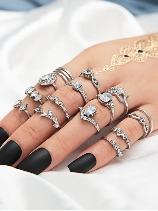 Jewelry Company&Ltd. кольца набор бижутерия, белый, 14 шт, фото 2