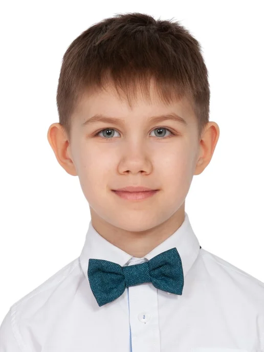 КАРНАВАЛОФФ Галстук-бабочка принт джинс детский, синий, фото 4