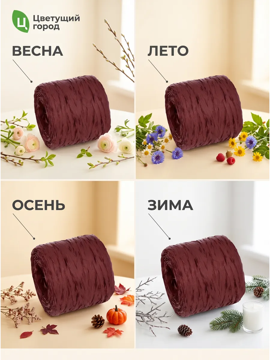 Рафия Бордовый 9*9*9cm LFC062 Китай