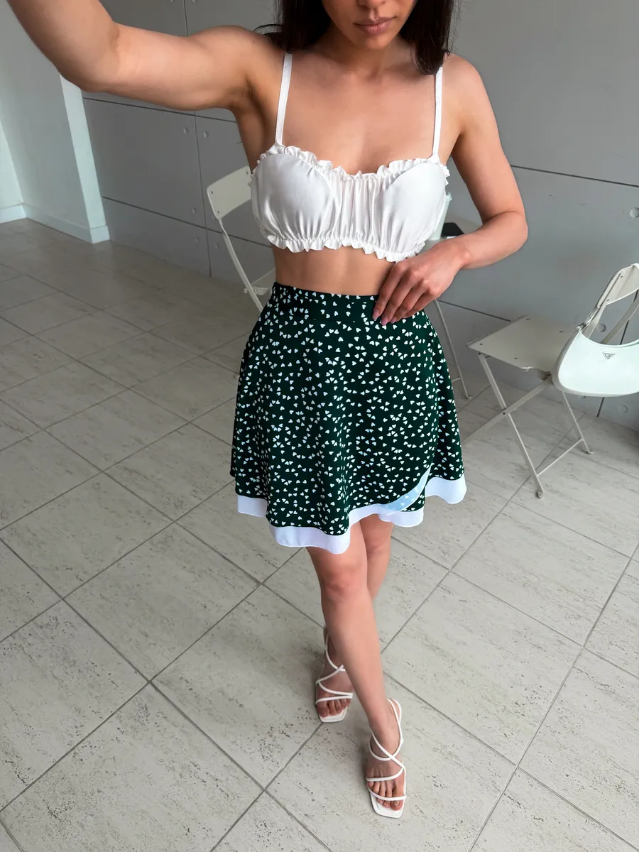 Юбка летняя мини в сердечко
