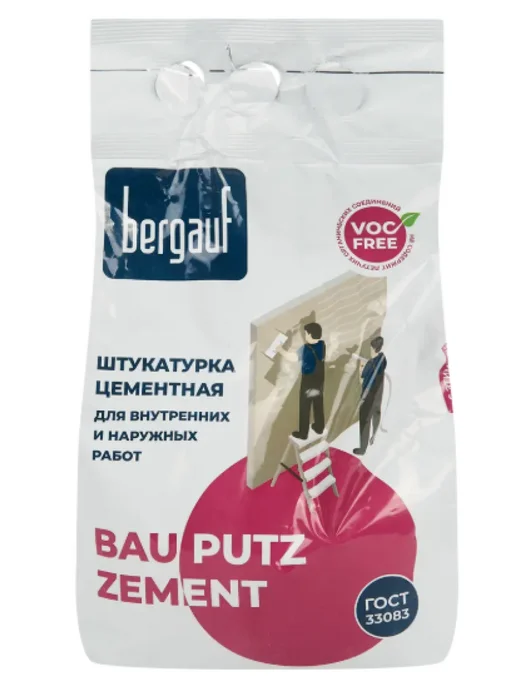 Строич Штукатурка Бергауф BAU PUTZ ZEMENT цементная (5 кг), 5 кг, фото 2