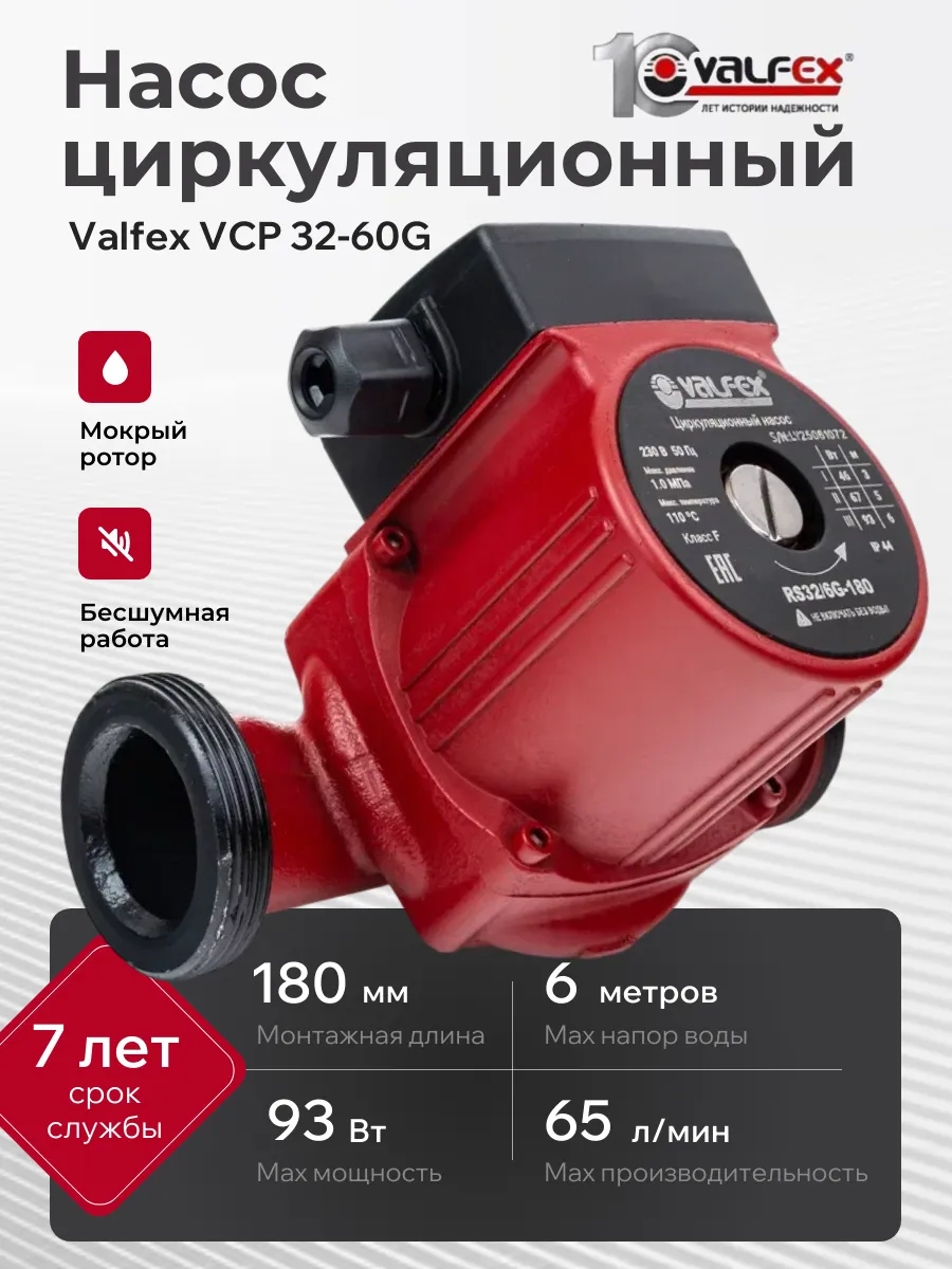 Насос циркуляционный для отопления 32/60-180