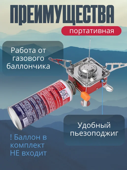 GAN Home Газовая плита туристическая портативная, серый, фото 4