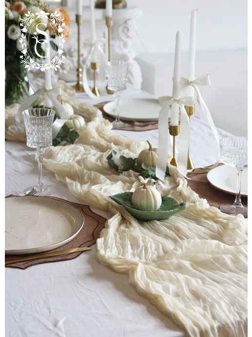 Secret Garden decor Дорожка на стол праздничная, сервировочная, бежевый, фото 3