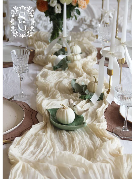 Secret Garden decor Дорожка на стол праздничная, сервировочная, бежевый, фото 4