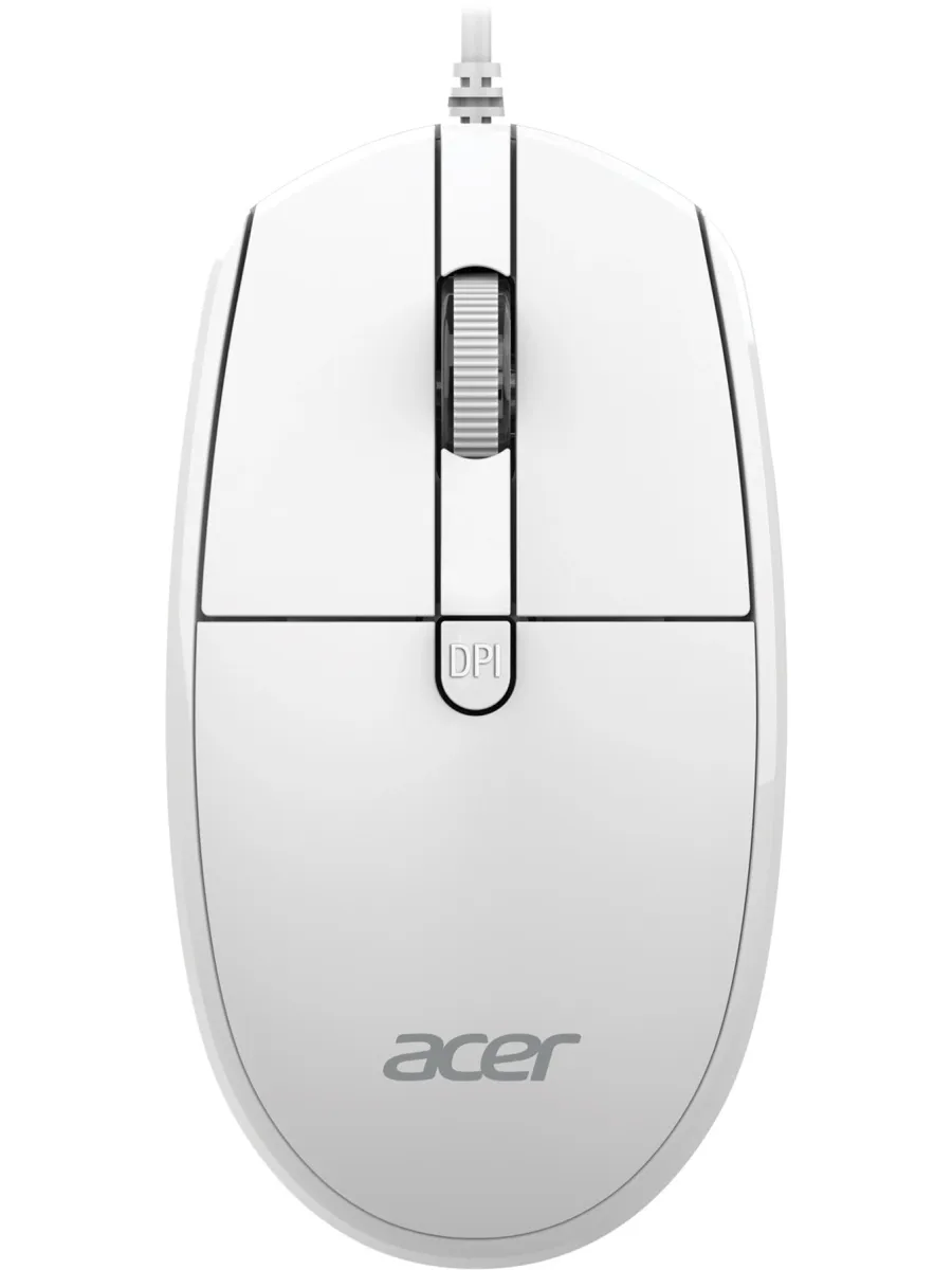Acer Мышь OMW401 белый оптическая (2000dpi) USB (4but)