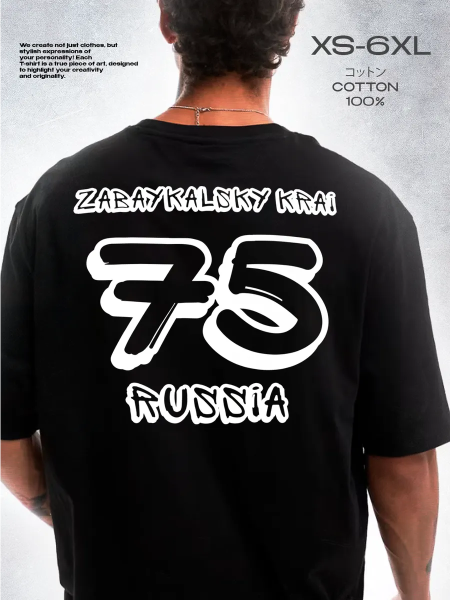 Футболка Zabaykalsky Krai 75 принт на спине