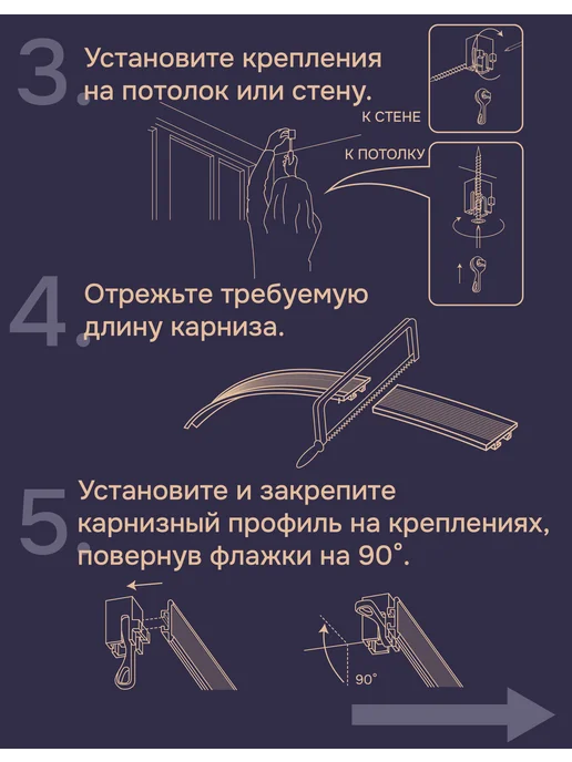 эскар Гибкий карниз 3,5 м без коробки Эконом, 3,5 м, фото 7