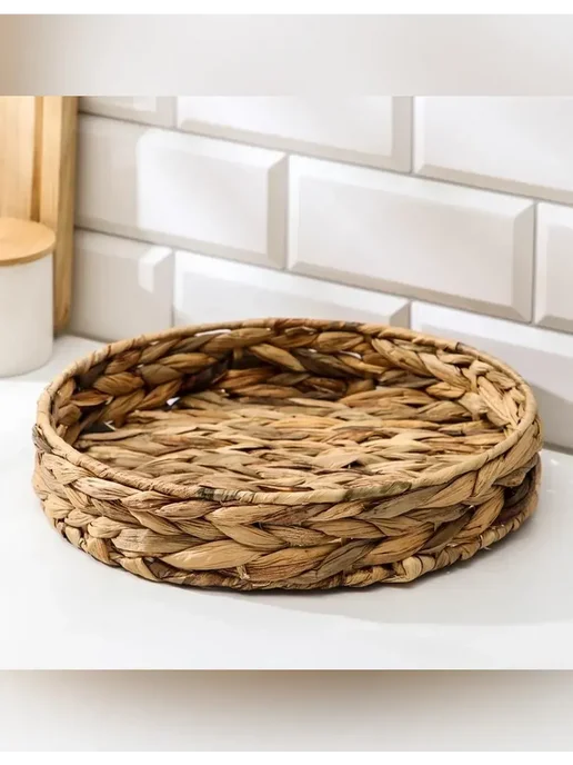 Красивая корзинка для подачи закусок, бежевый