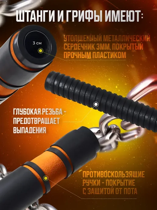 Power House Штанга спортивная разборная 40 кг спорт, 20 кг, фото 6