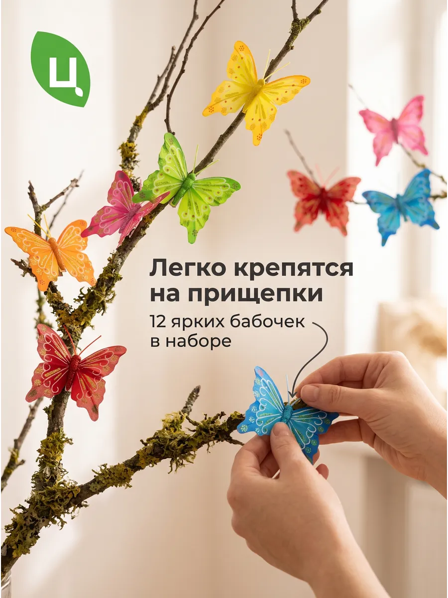 Бабочка Хэйхэ Разноцветная 8cm в уп/12штук A7205 Китай