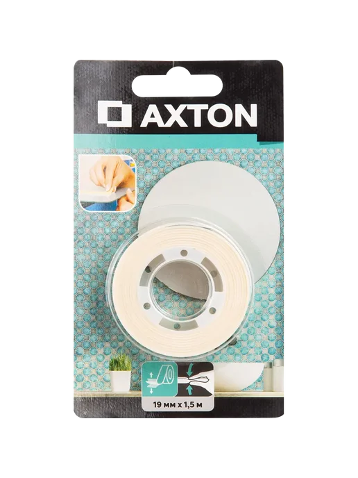 Лента клейкая двусторонняя для зеркал Axton 19 мм х 1 5 м, 5 м, фото 2