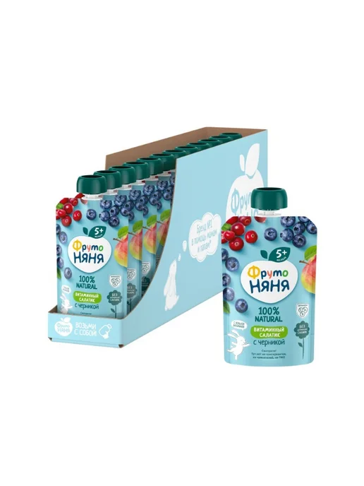 ФрутоНяня Пюре фруктовое детское с 5 мес, 90 г, 12 шт, 90 г, 12 шт, фото 3