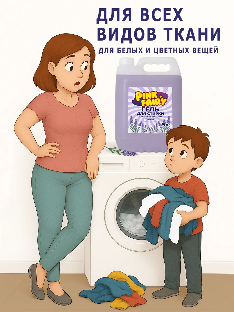 Гель для стирки Pink Fairy 5л лаванда фото 2