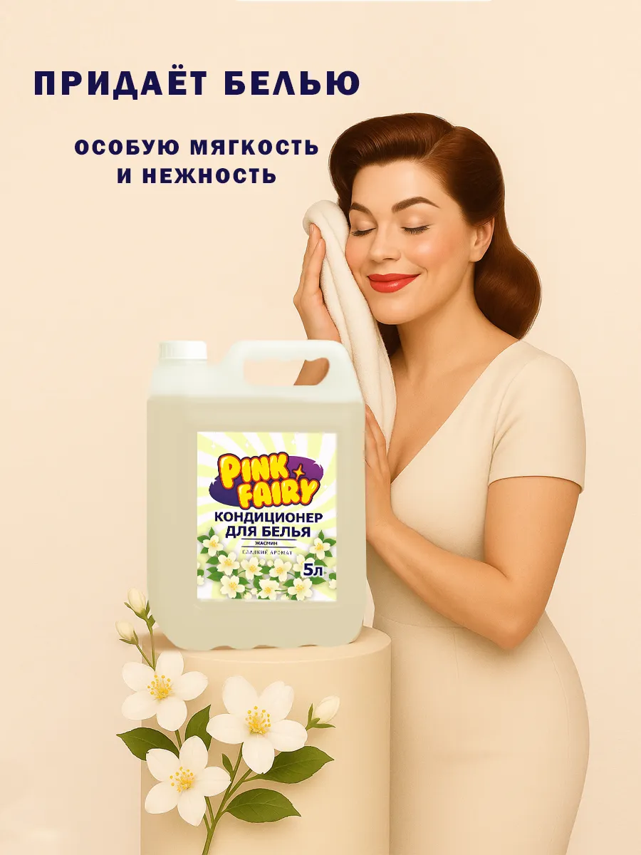Кондиционер для белья Pink Fairy 5л фото 2