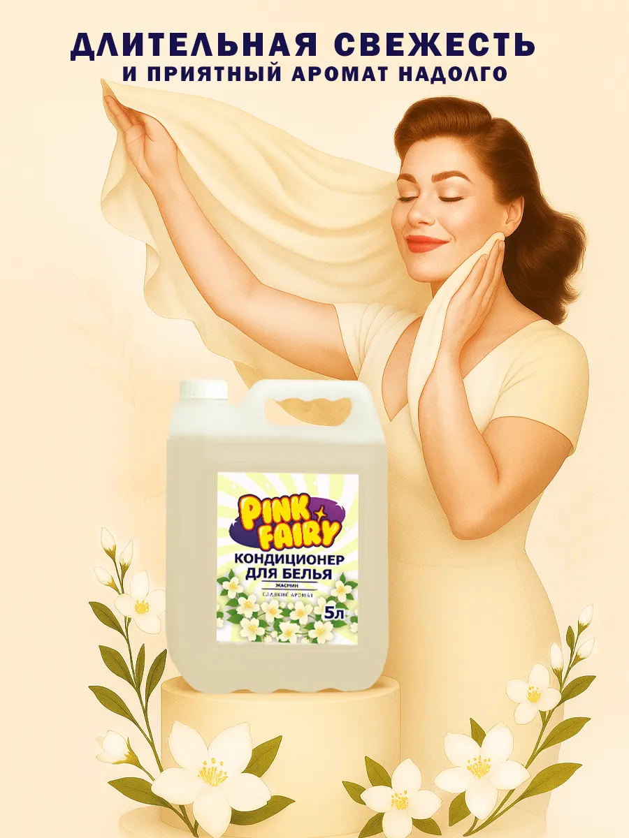 Кондиционер для белья Pink Fairy 5л фото 3