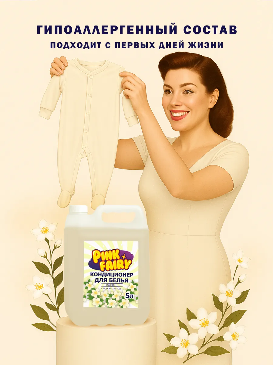 Кондиционер для белья Pink Fairy 5л фото 4