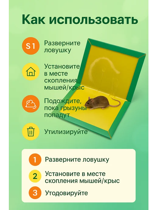 sps2 Мышеловка клеевая — ловушка от грызунов для дома и кухни, вариант, фото 2