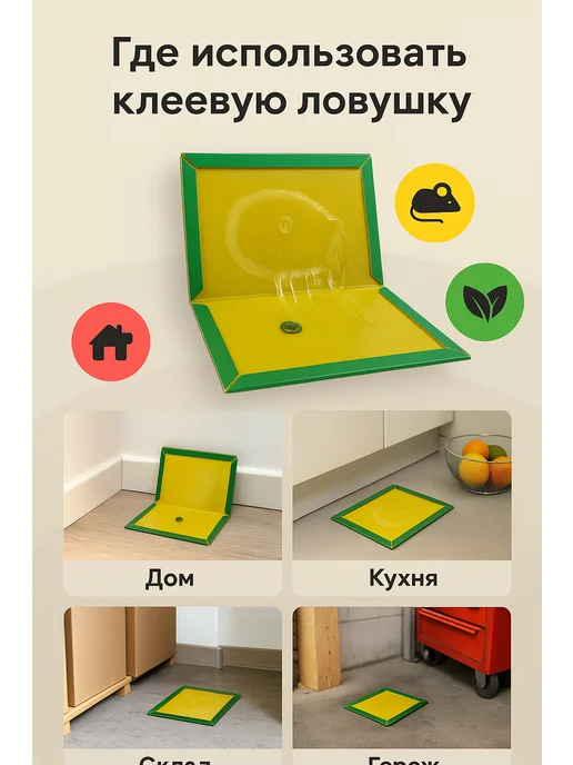 sps2 Мышеловка клеевая — ловушка от грызунов для дома и кухни, вариант, фото 3