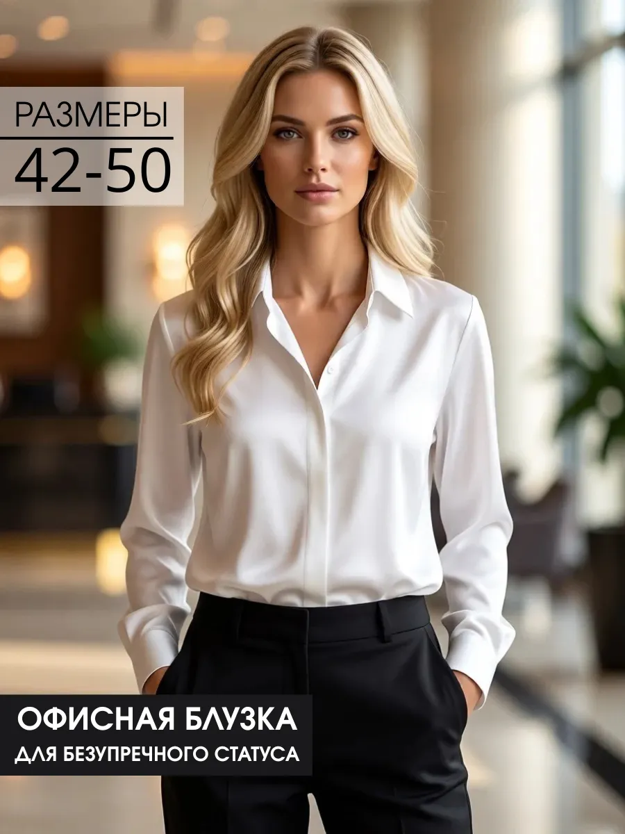 Блузка рубашка с длинным рукавом офисная
