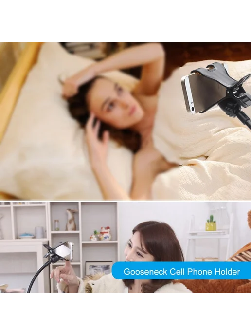 Ленивый держатель телефона с зажимом 360 белый белый, белый, фото 2