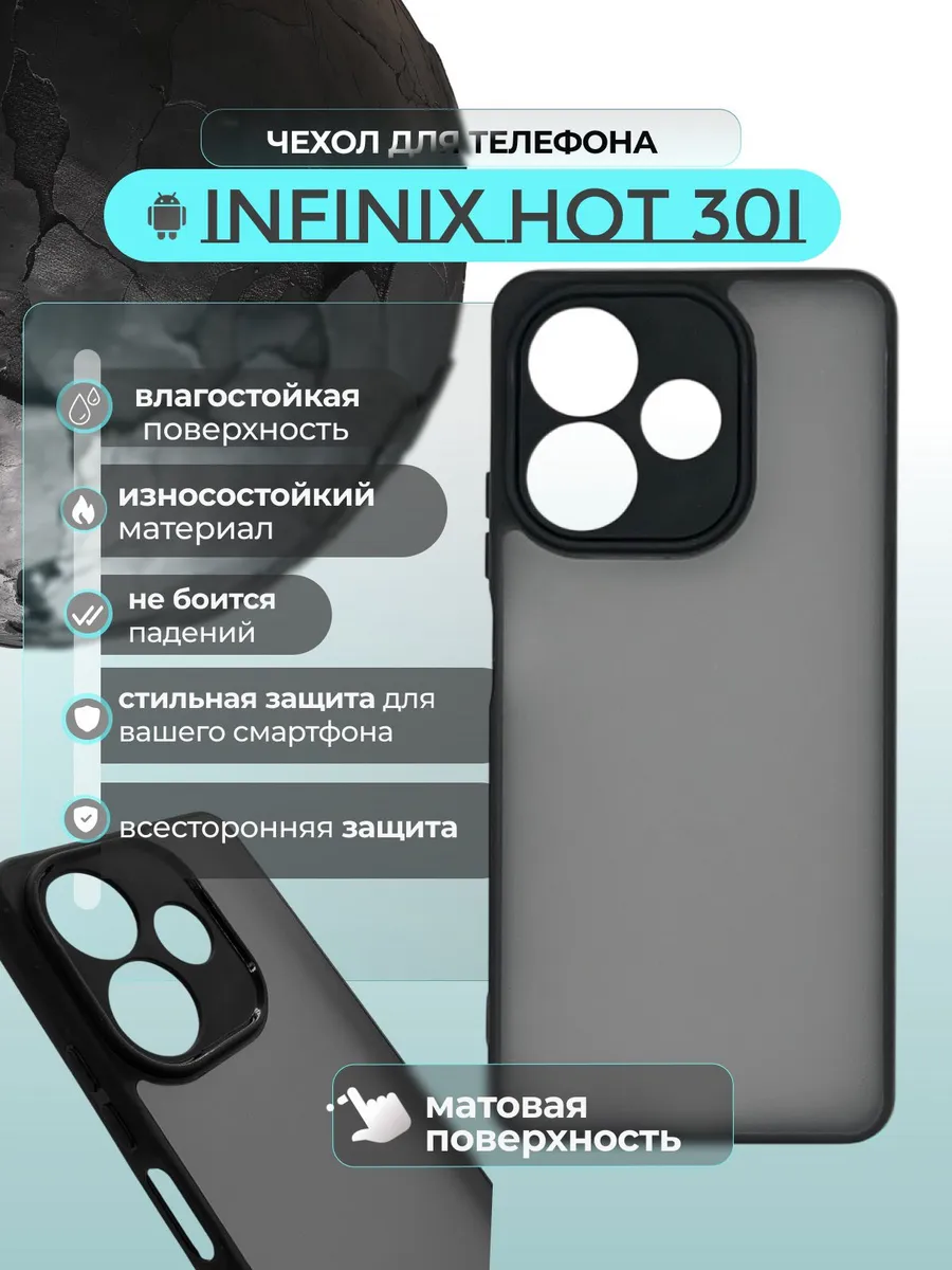 Чехол на Infinix Hot 30i прозрачный с силиконовым кантом