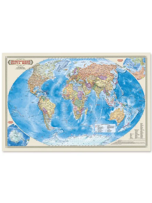ГЕОДОМ Карта мира политическая географическая настольная. 58х38 см, 58x38 см, фото 2
