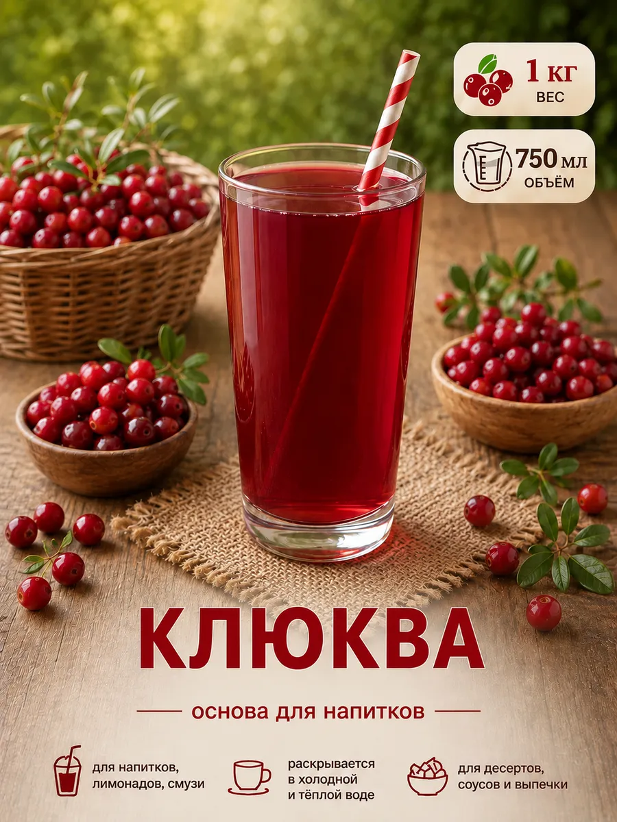 Основа для морса Клюква, 1000 г