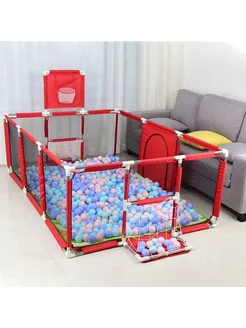 Детский игровой манеж красный 15кг металл сетка