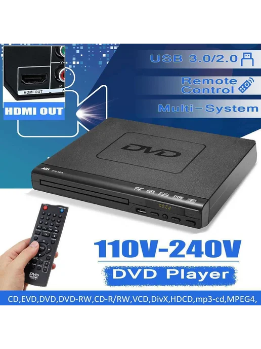 DVD плеер домашний верхняя загрузка Черный GLZ33, черный, фото 3