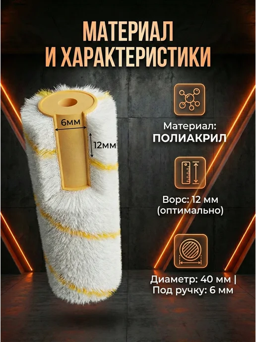 Сменный валик малярный 250 мм для краски — фото 3